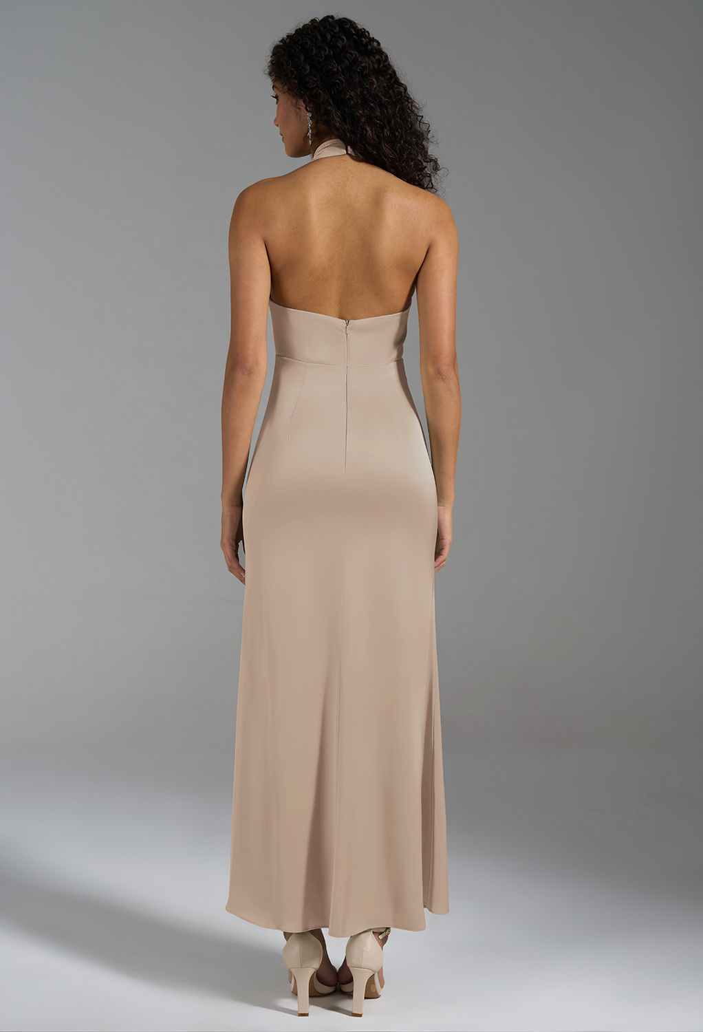 AW Huda Taupe  Cocktail Wedding Guest Dresses